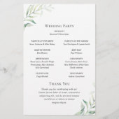 Sage Eucalyptus Elegant Wedding Programme (Achterkant)