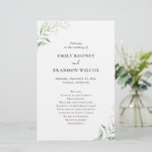Sage Eucalyptus Elegant Wedding Programme (Staand voorkant)