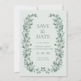 Sage Eucalyptus Foto De datum opslaan Save The Date