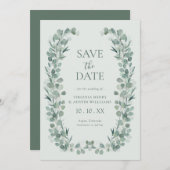 Sage Eucalyptus Foto De datum opslaan Save The Date (Voorkant / Achterkant)