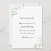 Sage Eucalyptus Greenery Elegant Wedding Reception Kaart (Voorkant)