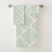 SAGE EUCALYPTUS GRID PATRON BATHROOM TOWEL SET BAD HANDDOEK (Insitu)