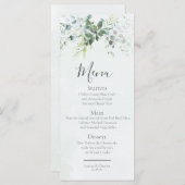 Sage Eucalyptus groen Eenvoudige chique bruiloft Menu (Voorkant / Achterkant)