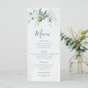 Sage Eucalyptus groen Eenvoudige chique bruiloft Menu