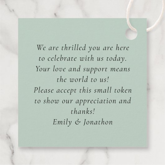 Sage Eucalyptus Liefde Bedankt Script Namen Bruilo Bedankjes Labels (Achterkant)