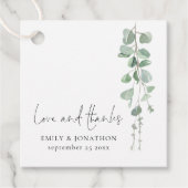 Sage Eucalyptus Liefde Bedankt Script Namen Bruilo Bedankjes Labels (Voorkant)