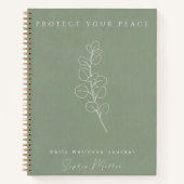Sage Eucalyptus Minimalist Daily Wellness Journal Notitieboek (Voorkant)