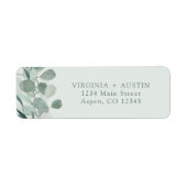 Sage eucalyptus retouradres etiket (Voorkant)