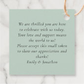 Sage Eucalyptus Script Namen Dankjewel Trouwen Bedankjes Labels (Achterkant)