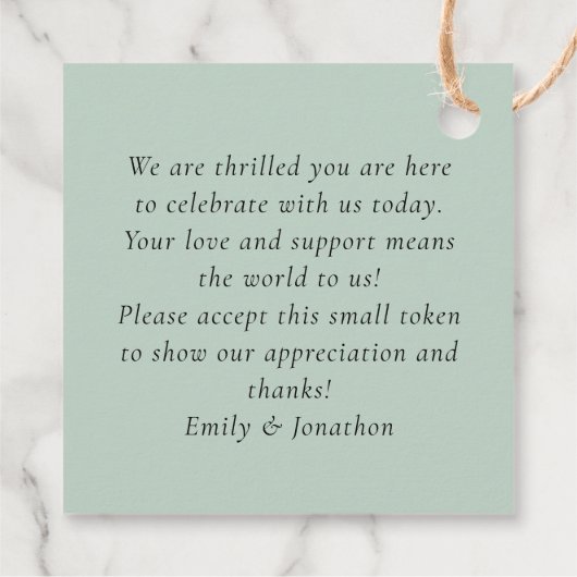 Sage Eucalyptus Script Namen Dankjewel Trouwen Bedankjes Labels (Achterkant)