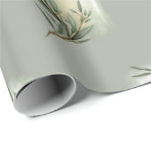 Sage Eucalyptus Sprig Persoonlijk Cadeaupapier (Rol Hoek)