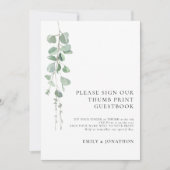 Sage Eucalyptus Thumbprint Gastenboek tekenkaart Kaart (Voorkant)