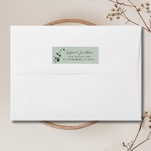 Sage Eucalyptus Wedding Return Adres Etiket