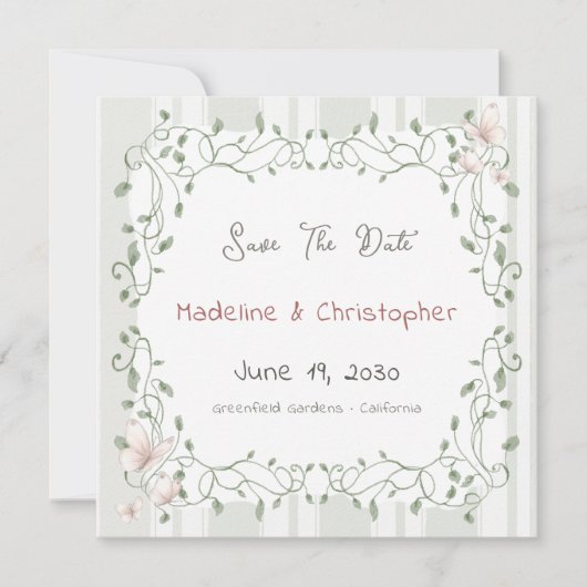 Sage Eucalyptus Wedding Save the Date (Voorkant)
