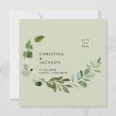 Sage Eucalyptus Wedding Save the Date (Voorkant)