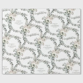 Sage Eucalyptus Wedding toevoegen Namen en felicit Cadeaupapier (Vlak)