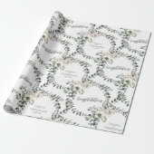 Sage Eucalyptus Wedding toevoegen Namen en felicit Cadeaupapier (Uitgerold)