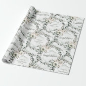 Sage Eucalyptus Wedding toevoegen Namen en felicit Cadeaupapier (Uitgerold)
