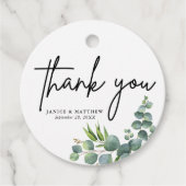 Sage Eucalyptus Woodland Wedding Bedankjes Labels (Voorkant)