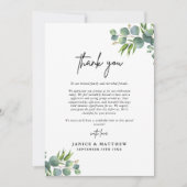 Sage Eucalyptus Woodland Wedding Bedankkaart (Voorkant)