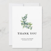 Sage Eucalyptus Woodland Wedding Bedankkaart (Voorkant)