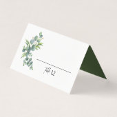 Sage Eucalyptus Woodland Wedding Gevouwen Plaats K Kaart (Voorkant)