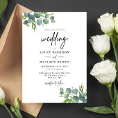 Sage Eucalyptus Woodland Wedding Kaart