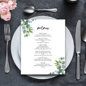 Sage Eucalyptus Woodland Wedding Menu