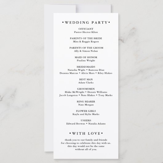 Sage Eucalyptus Woodland Wedding Programma (Achterkant)