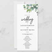 Sage Eucalyptus Woodland Wedding Programma (Voorkant)