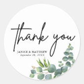 Sage Eucalyptus Woodland Wedding Ronde Sticker (Voorkant)