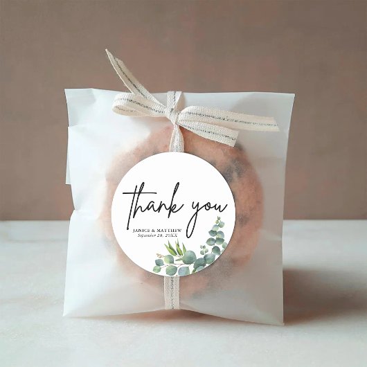 Sage Eucalyptus Woodland Wedding Ronde Sticker