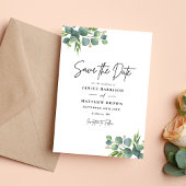 Sage Eucalyptus Woodland Wedding Save The Date