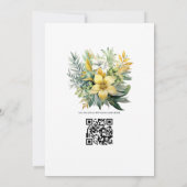 Sage, Evergreen en Gold Floral lente bruiloft Kaart (Achterkant)