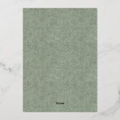 Sage Evergreen Fern Botanical Bewaar de datum Folie Uitnodiging (Achterkant)