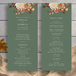 Sage Fall Wedding Programmakaart