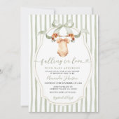 Sage Falling In Love Clothesline Baby shower Kaart (Voorkant)