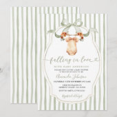 Sage Falling In Love Clothesline Baby shower Kaart (Voorkant / Achterkant)