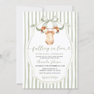 Sage Falling In Love Clothesline Baby shower Kaart