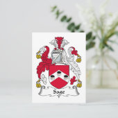 Sage Family Crest Briefkaart (Staand voorkant)