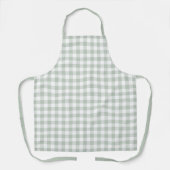Sage Farmhouse Gingham Apron Schort (Voorkant)