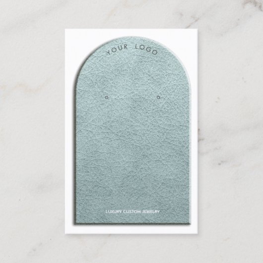 Sage Faux Leather Arch Earning Display Visitekaartje (Voorkant)