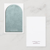 Sage Faux Leather Arch Earning Display Visitekaartje (Voorkant / Achterkant)