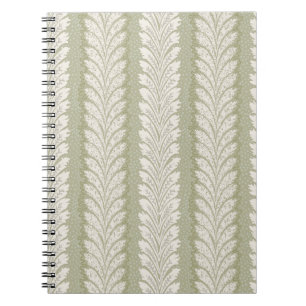 Sage Feather Stripe, Elegante Botanische Notitieboek