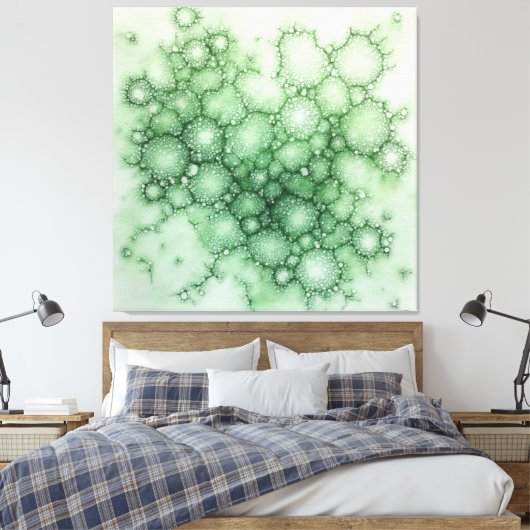 Sage Fenestrated Lichen Abstract - Biologisch Mode Canvas Afdruk (Insitu (Slaapkamer))