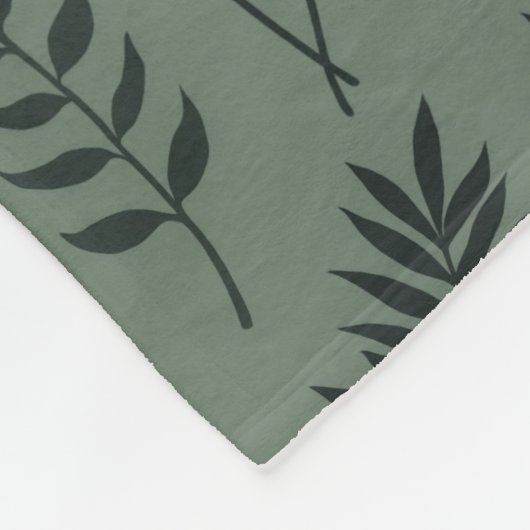 Sage Fern Fleece Deken, groot 60" x 80" (Hoek)