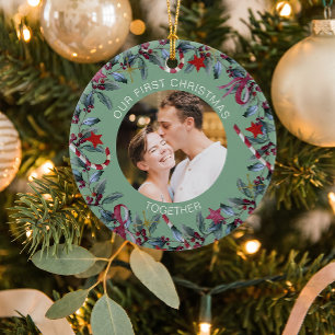 Sage First Kerstmis Together Persoonlijke foto Keramisch Ornament