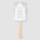 Sage Floral Arch Whimsical Wedding Programs Handwaaier (Voorkant)