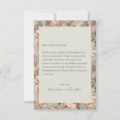 Sage Floral Boho Custom Message Weddenschap Bedankkaart (Achterkant)