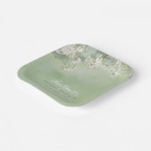 Sage Floral Bridal Shower Paper Plates Papieren Bordje (Gebogen)